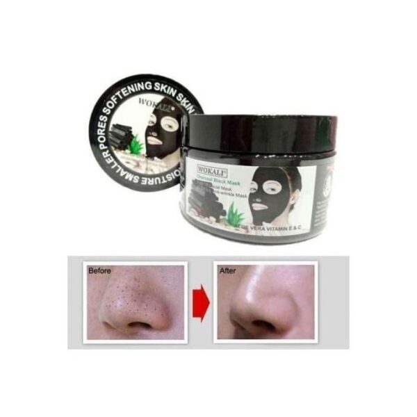 Wokali Black Mask – Activated Charcoal Peel-Off Mask for Blackhead Removal & Deep Cleansing 300g Becool Maroc