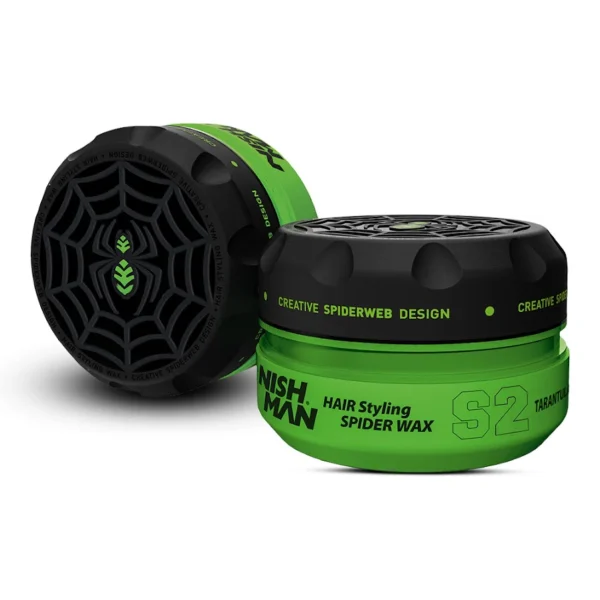 Nish Man Spider Hair Styling Wax S2 – Tarantula 150ml | Strong Hold Water-Based Wax for Thick & Curly Hair becool maroc