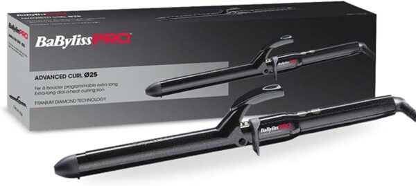 BaByliss PRO BAB2473TDE Curling Iron 25mm – Natural Curls, Titanium Diamond Barrel, Adjustable Heat becool.ma