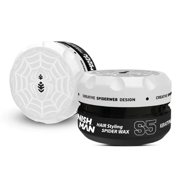 Libérez puissance et précision avec la toute nouvelle cire coiffante Nish Man Spider S5, conçue pour donner à vos cheveux la force d'un gorille et la flexibilité d'une toile d'araignée. becool maroc