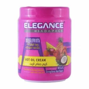 Elegance Hot Oil Cream 1000 ml – Fruit Extract Hair Mask for Deep Nourishment & Strength | B5 & C Formula Becool المغرب