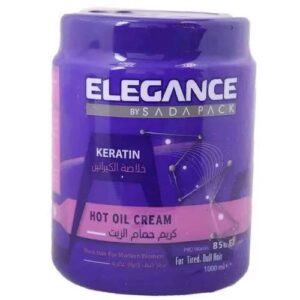 Elegance Keratin Hot Oil Cream 1000ml –Deep Repair & Strength for Dull, Damaged Hair becool beauty maroc