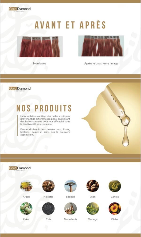 Becool Gold Diamond Cosmetics Protein Hair Treatment Becool.ma