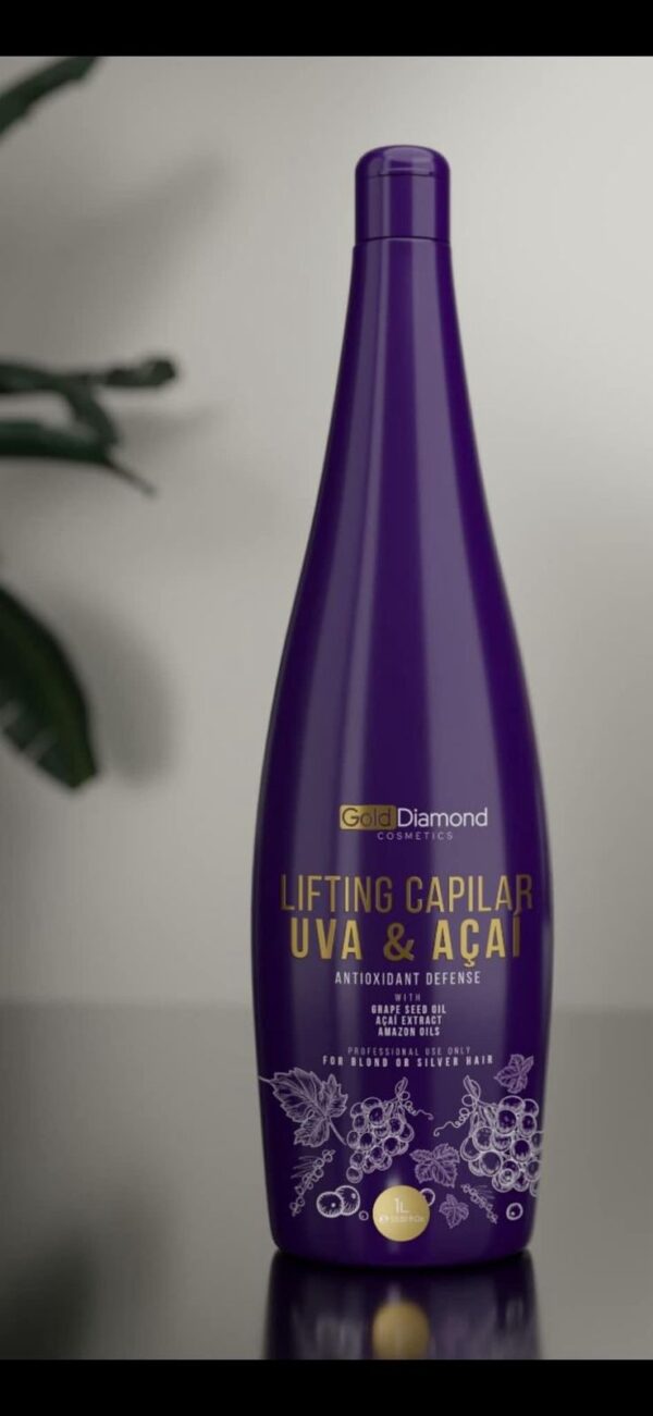 Gold Diamond Brazilian Hair Straightening Treatment – UVA & Açaí 1L | Professional Hair Smoothing for Colored & Blonde Hair becool.ma