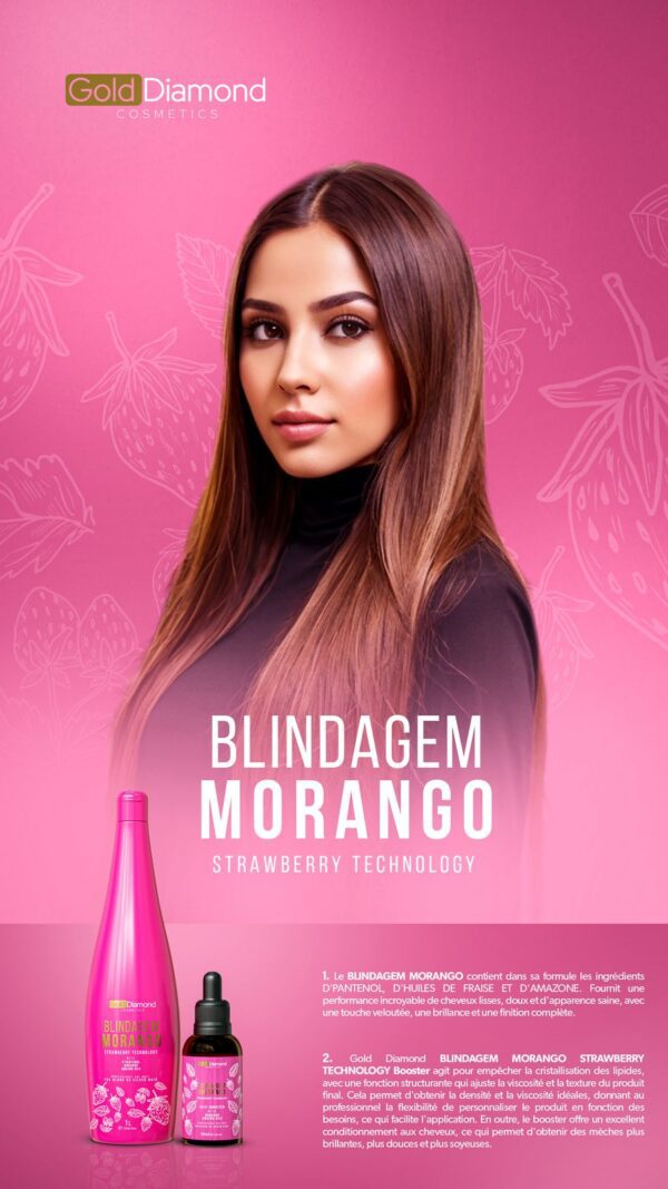 Gold Diamond Blindagem Morango – Strawberry Hair Shielding Treatment 1L | Shine & Protection for Blonde or Silver Hair becool morocco