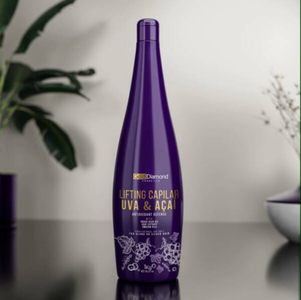 Gold Diamond Brazilian Hair Straightening Treatment – UVA & Açaí 1L | Professional Hair Smoothing for Colored & Blonde Hair becool.ma