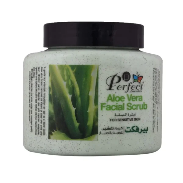 Perfect Cosmetics Aloe Vera Facial Scrub 500ml – Gentle Exfoliation for Sensitive Skin becool beauty maroc