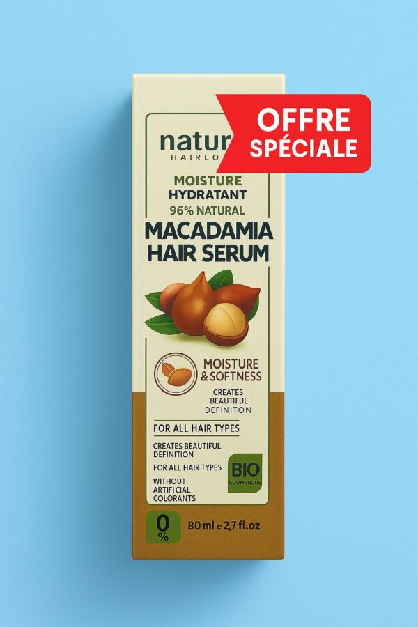 Nature Macadamia Oil Hair Serum 80ml | Deep Nourishment & Frizz Control | BeCool.ma