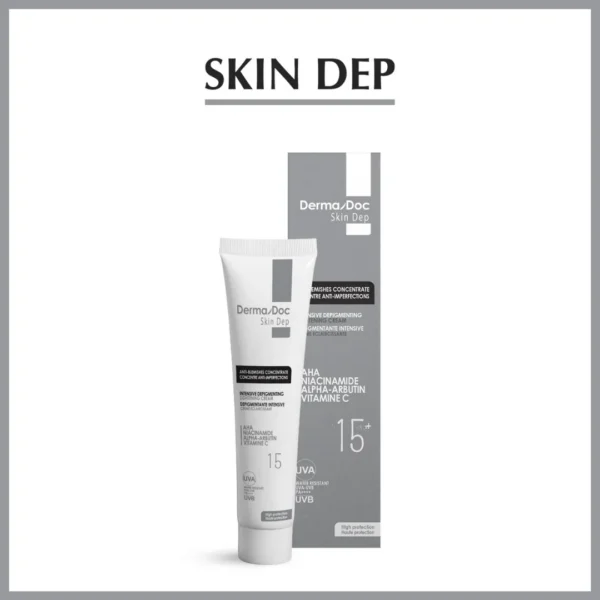 DermaDoc Skin Dep Intensive Depigmenting Cream SPF15+ – Anti-Blemish & Brightening Treatment 40ml | becool.ma 