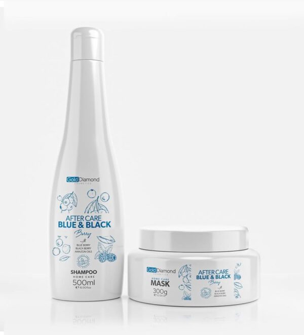 Gold Diamond Blue & Black Berry Treatment Set – Shampoo 500ml + Mask 300g | Antioxidant Hair Repair | BeCool.ma