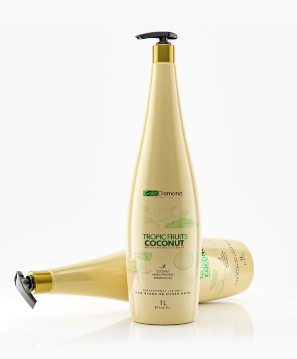 Gold Diamond Tropic Fruits Coconut – Deep Moisturizing Hair Treatment 1L | Coconut, Wheat Protein & Amazon Oils for Blonde & Silver Hair | becool.ma