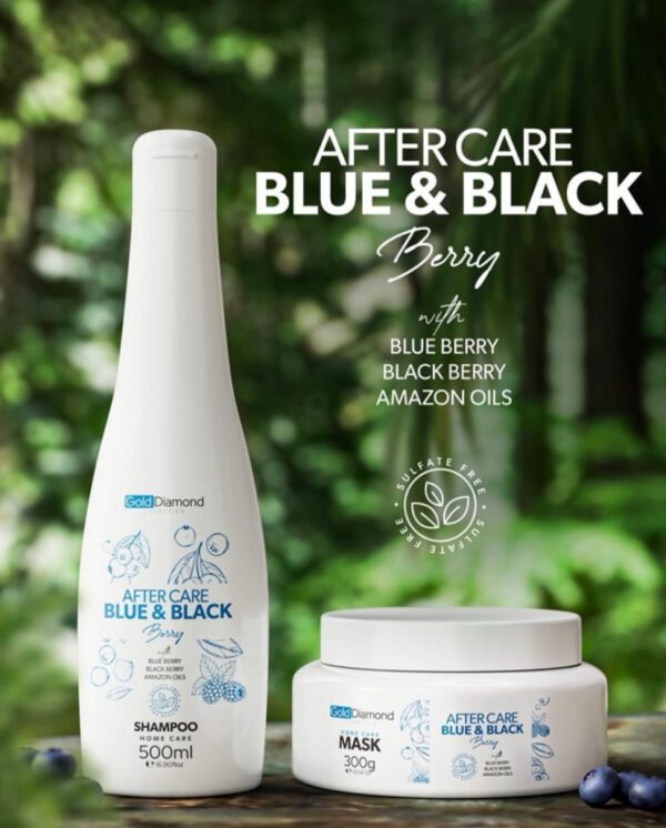 Gold Diamond Blue & Black Berry Treatment Set – Shampoo 500ml + Mask 300g | Antioxidant Hair Repair | BeCool.ma