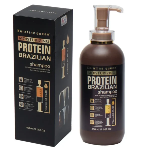 Keratine queen Brazilian Shampoo 800 ml – Moisturizing Protein & Keratin, Sulfate-Free | becool.ma