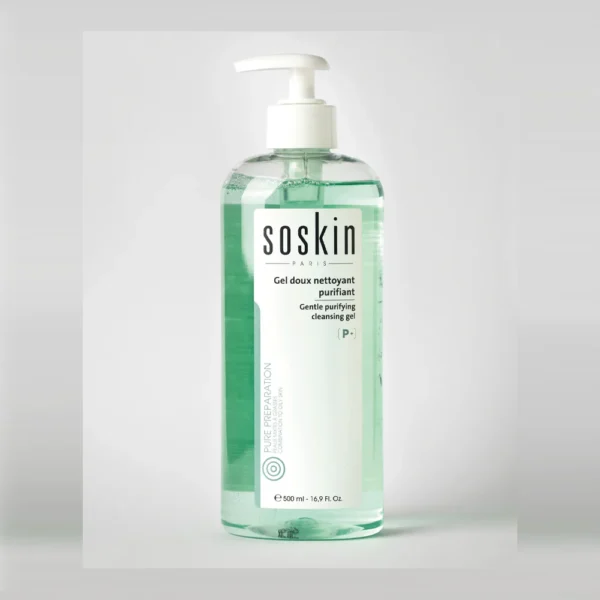 Soskin Gentle Purifying Cleansing Gel – 500ml | Deep Cleanser for Oily & Blemish-Prone Skin | BeCool.ma