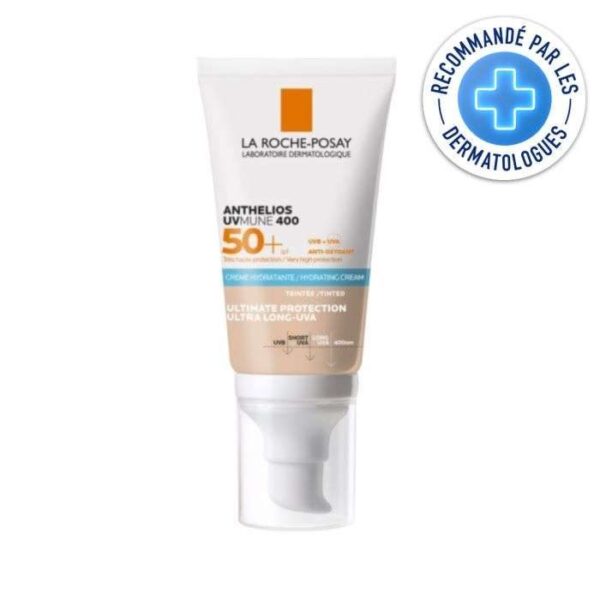 La Roche-Posay Anthelios UVMune 400 SPF 50+ Teinté 50ml + Eau Thermale Gratuite 50ml – Très Haute Protection UVA/UVB | BeCool.ma