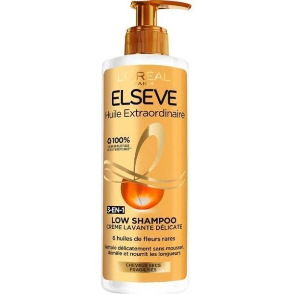 L'Oréal Paris Elsève Huile Extraordinaire Low Shampoo 3-in-1 – 400ml | Nourishing & Hydrating | BeCool.ma