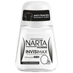 Narta Homme Invisimax Roll-On Deodorant 48H – Anti-Stain, Alcohol-Free, 50ml becool maroc