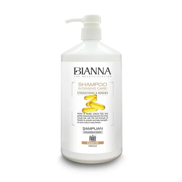 Bianna Keratin Intensive Care Shampoo 1000ml – Strengthens & Renews Frizzy or Curly Hair becool maroc