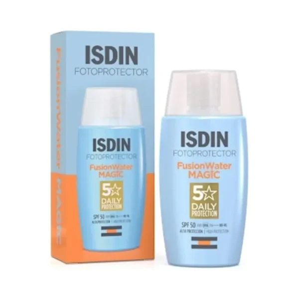 ISDIN Fotoprotector Fusion Water MAGIC SPF 50+ – 50ml | Daily Facial Sunscreen | Oil-Free & Anti-Aging Protection becool maroc