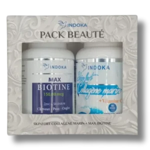 INDOKA Beauty Pack Skin Fort & Max Biotin – Radiant Skin & Stronger Hair | Nutritional Supplements becool maroc