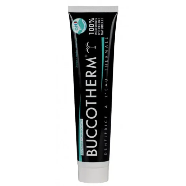 becool BUCCOTHERM Organic Active Charcoal Whitening Toothpaste 75ml – Certified BIO, Natural Mint Freshness becool maroc