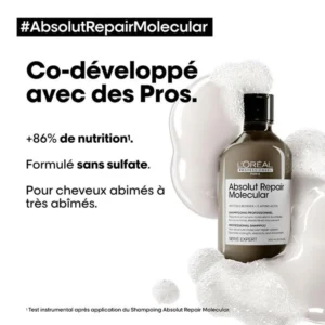 L’Oréal Absolut Repair Molecular Shampoo 300ml – Sulfate-Free Hair Repair for Damaged Hair becool maroc