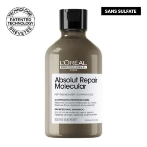 L’Oréal Absolut Repair Molecular Shampoo 300ml – Sulfate-Free Hair Repair for Damaged Hair becool maroc