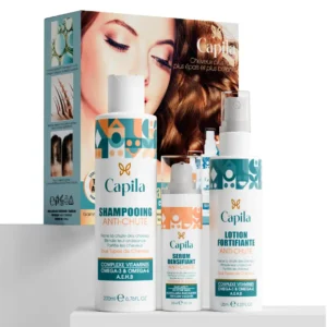 Capila Anti-Hair Loss Kit – Shampoo + Serum + Fortifying Lotion | Omega 3-6, Vitamin Complex A.E.H.B becool maroc
