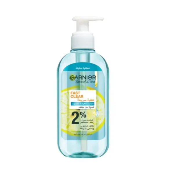 Garnier SkinActive Fast Clear 2% Cleansing Gel 200ml | Anti-Acne Face Wash for Clear Skin becool maroc