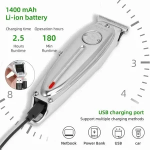 Kemei KM-1949 Professional Cordless Hair Clipper – USB Rechargeable becool maroc