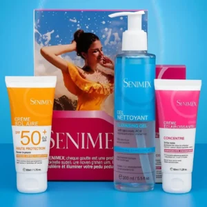 Senimex Skincare Set – Cleansing Gel 200ml + Whitening Cream 80ml + SPF 50+ Sun Cream 80ml becool maroc
