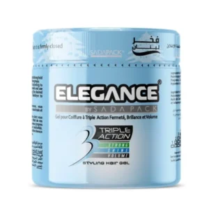 Elegance Triple Action Hair Gel Navy Blue 250ml – Hold, Volume & Shine becool maroc