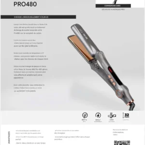 MQ Pro 480 Titanium Professional Hair Straightener becool maroc