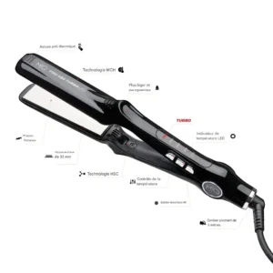 MQ Pro 480 Turbo LED Titanium Professional Hair Straightener – Fast, Smooth & Shiny Results becool maroc