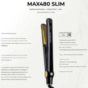 MQ Professional Max480 Slim Titanium Hair Straightener becool maroc