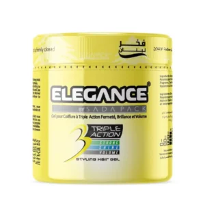 Elegance by Sada Pack Triple Action Styling Hair Gel 250 ml – Strong Hold, Shine & Volume becool maroc