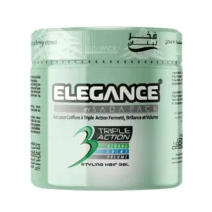 Elegance by Sada Pack Triple Action Styling Hair Gel 250ml – Strong Hold, Shine & Volume becool maroc